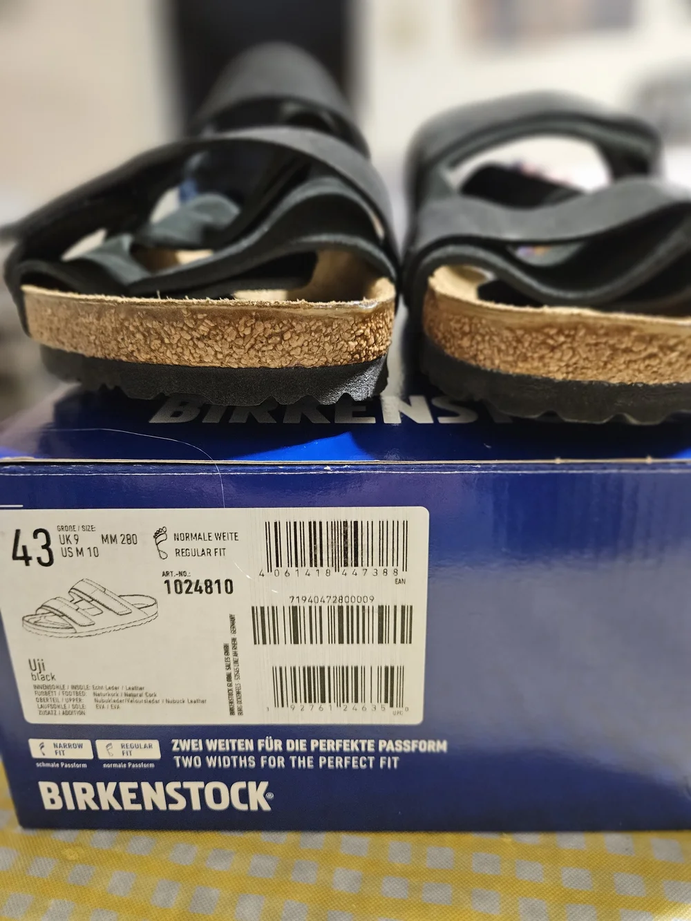 Birkenstock Uji Black Men's Dual-Strap Slide Sandal